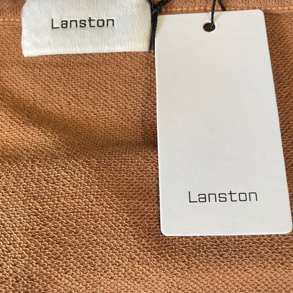 Lanston Women’s Open Back Sweatshirt Brown Size Small – Made in USA Tencel Blend - Picture 3 of 8